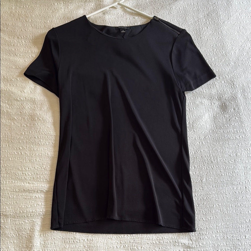 Ann Taylor Elegant Black Short Sleeve Top